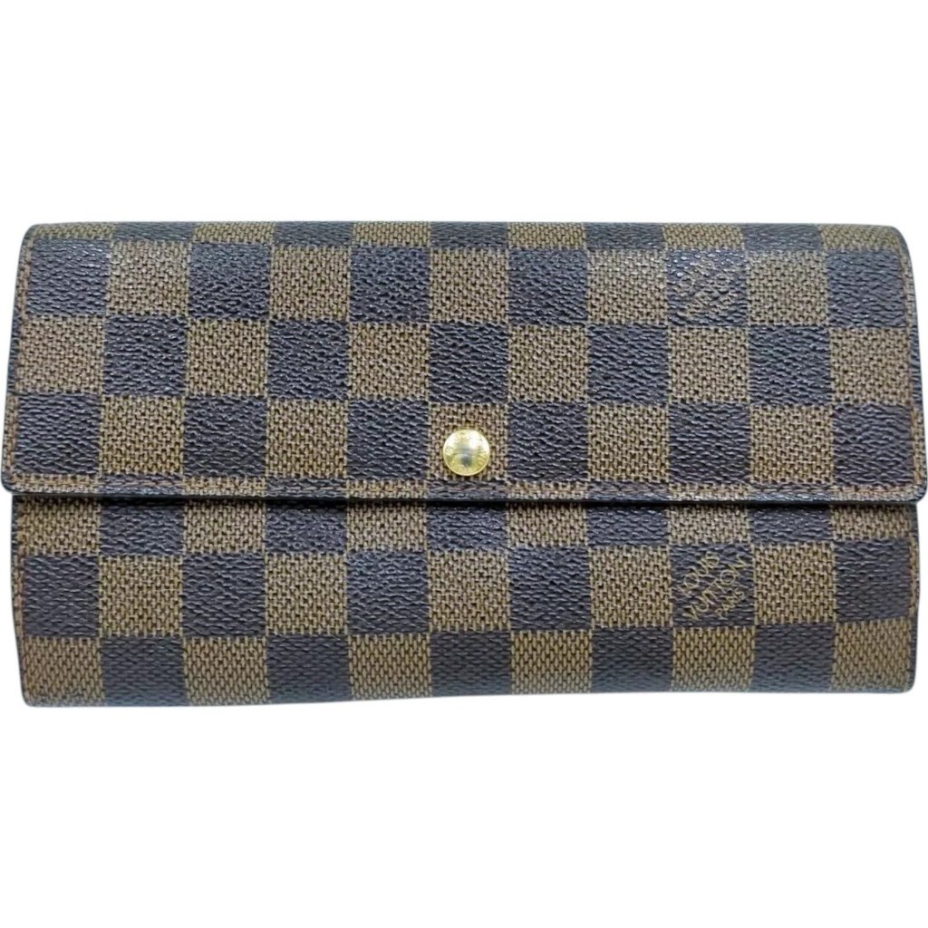 642208bc (L2) Louis Vuitton Wallet Long Brown Damier